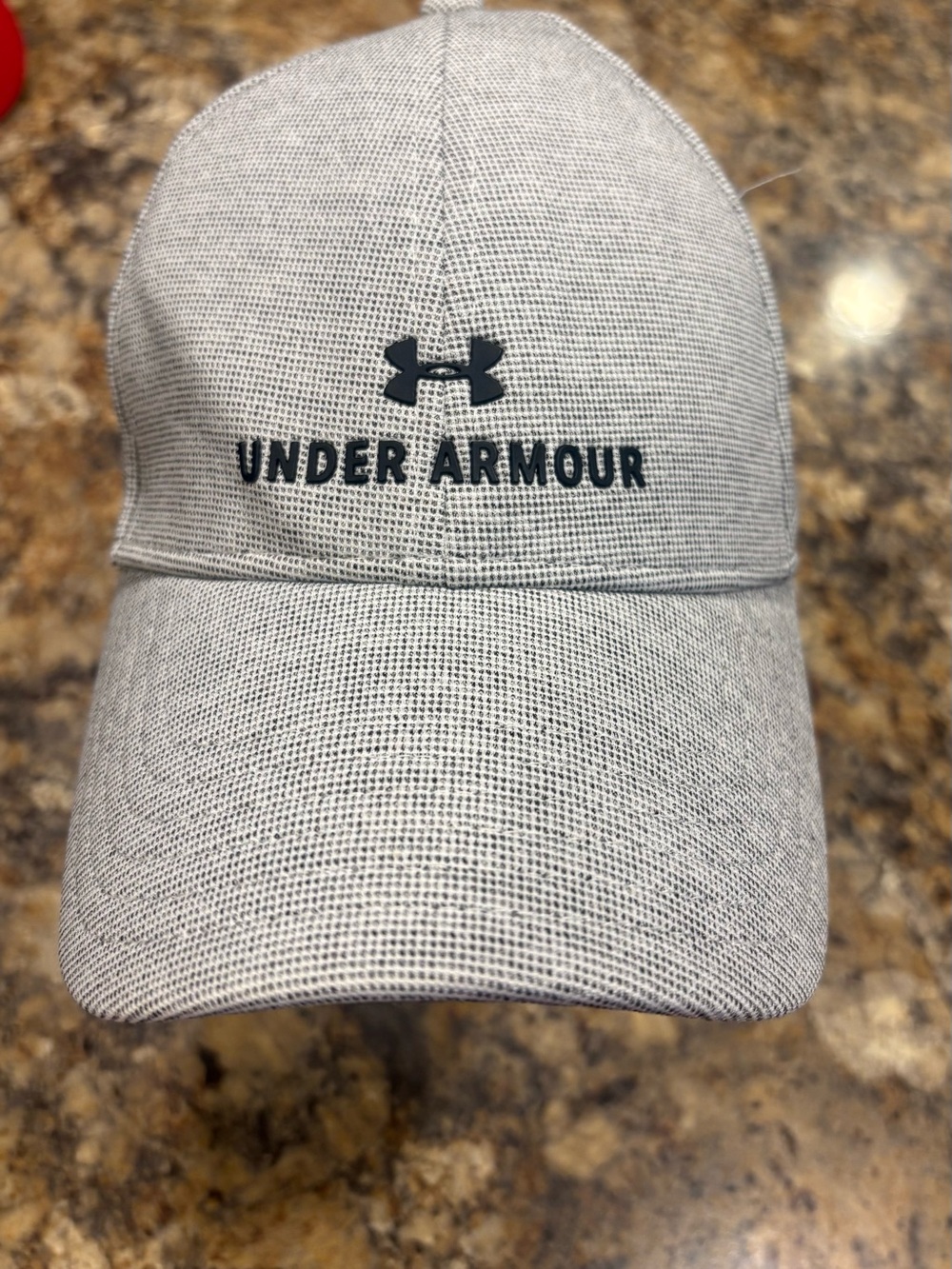 Under Armour Light Gray Textured Baseball Cap with Black Logo